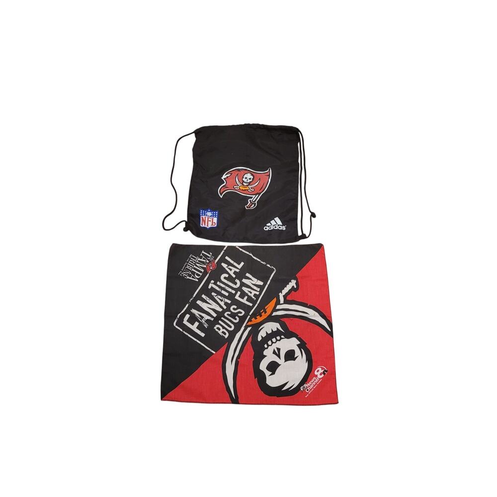NFL Tampa Bay Buccaneers set drawstring backpack & Fanatical Bucs fan bandana
